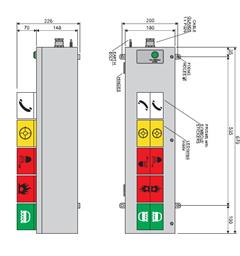 Light Column type ITS-05-ER-24-L w/ 5 symbols + lamp test i.a.t. I-21918