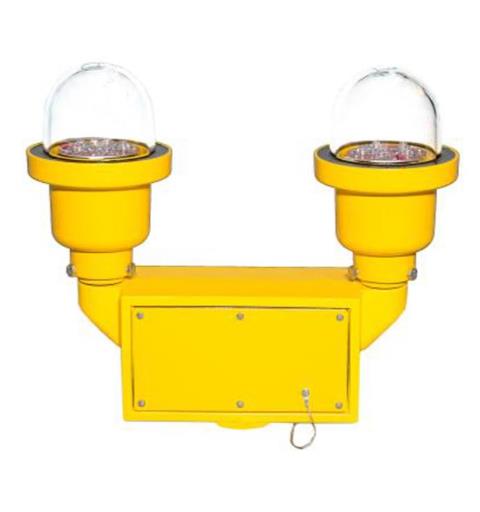 POL-21005-2B-R-M25B-D2-NC  (RED LED) 32cd Double Obstruction L.220vAC[yellow]