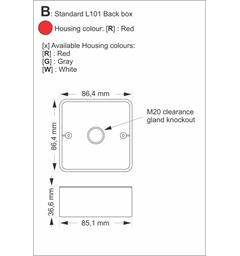 Spare Standard Back Box type L101 RED for L101 & A100, without lugs