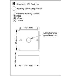 Spare Standard Back Box type L101 WHITE for L101 & A100, without lugs