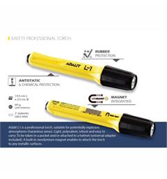 Exia Led Safety Torch Adalit L-1 IP67 Zone 0/20 incl. 2xLR6 (AA) batt.